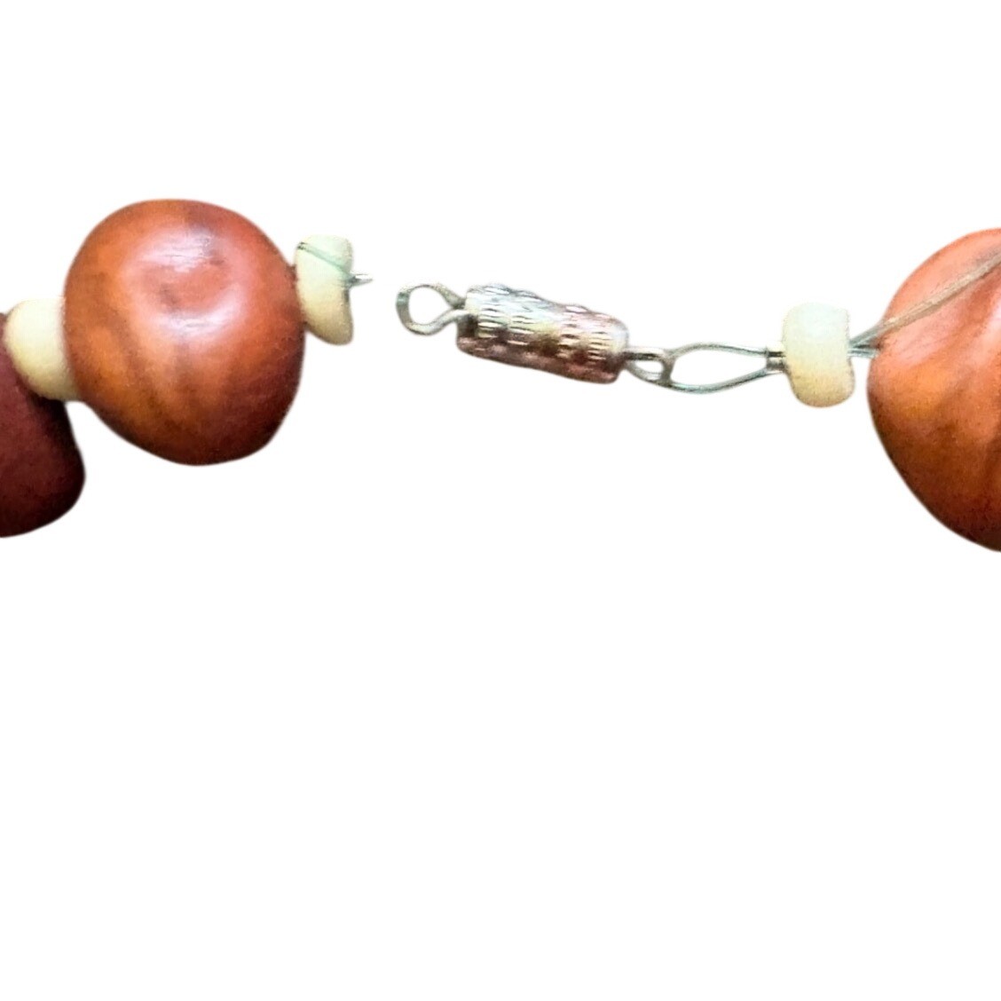 Vintage Natural Tropical Seed Bead Necklace Brown Earthy Boho Tribal Choker