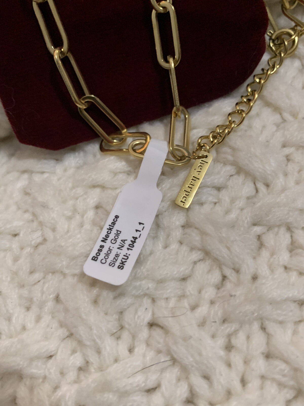 NWT 🌺 Hey Harper ‘Boss’ Gold Paperclip Chain Necklace (Length: 41cm-46cm) $85