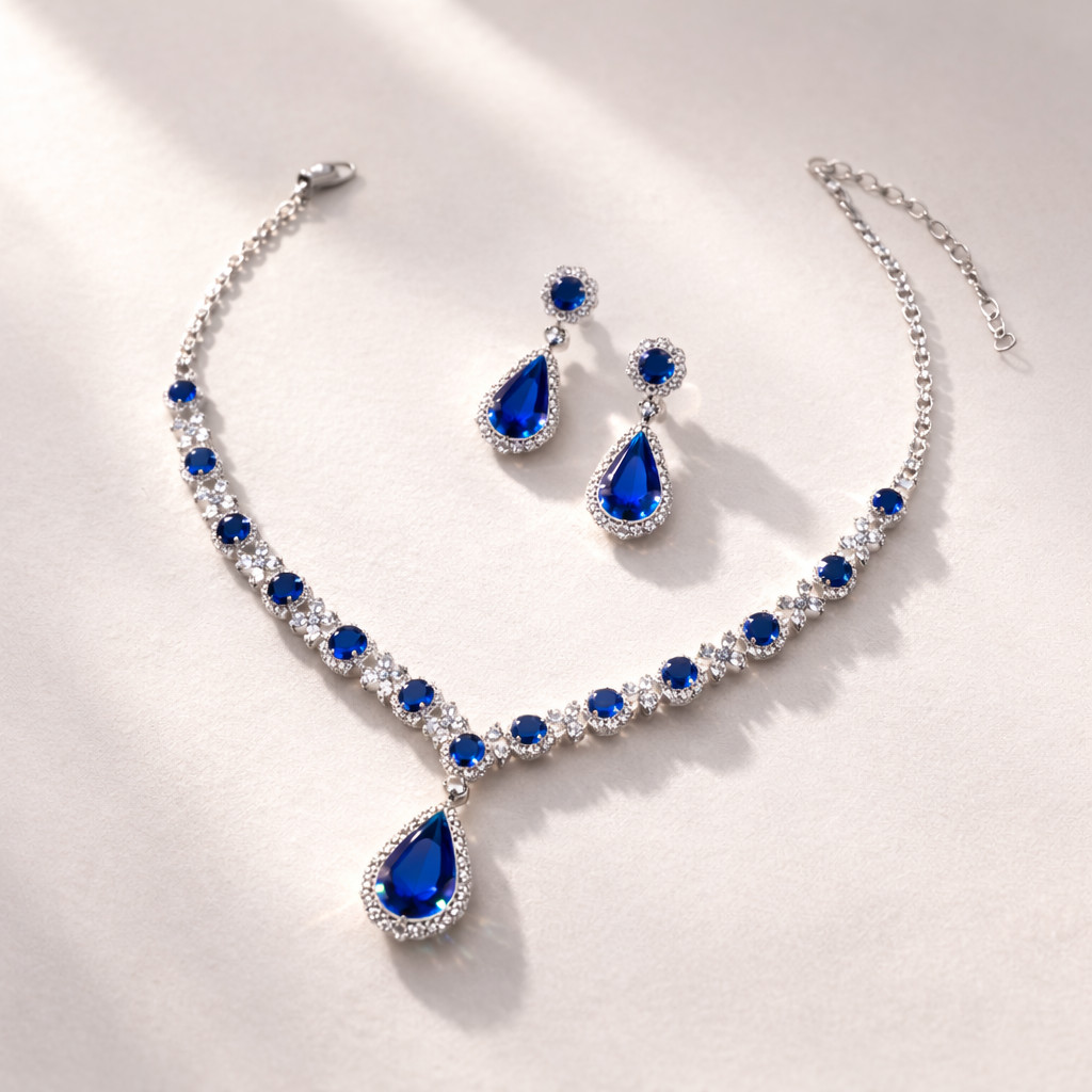 Crystal Bridal Jewelry Set Necklace Earring Wedding Prom Party Women Gift Luxury