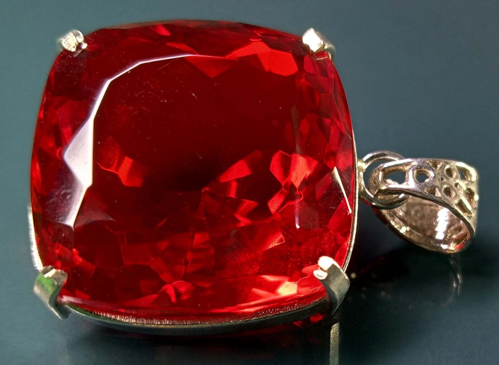 95-96 Ct Red Topaz Pendant Certified Cushion Cut Natural Loose Gemstone PD024