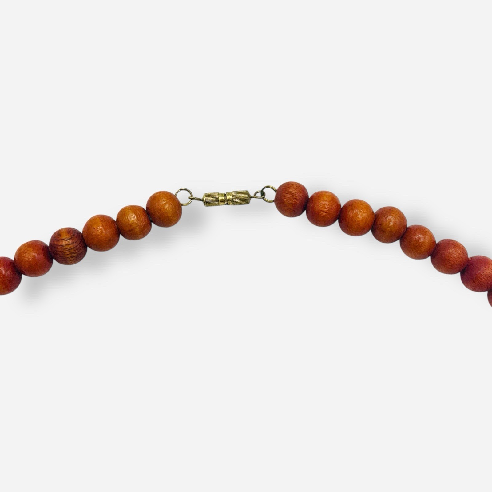 Large Wood Safari Statement Necklace Lion Carved 27” Beaded Graduated