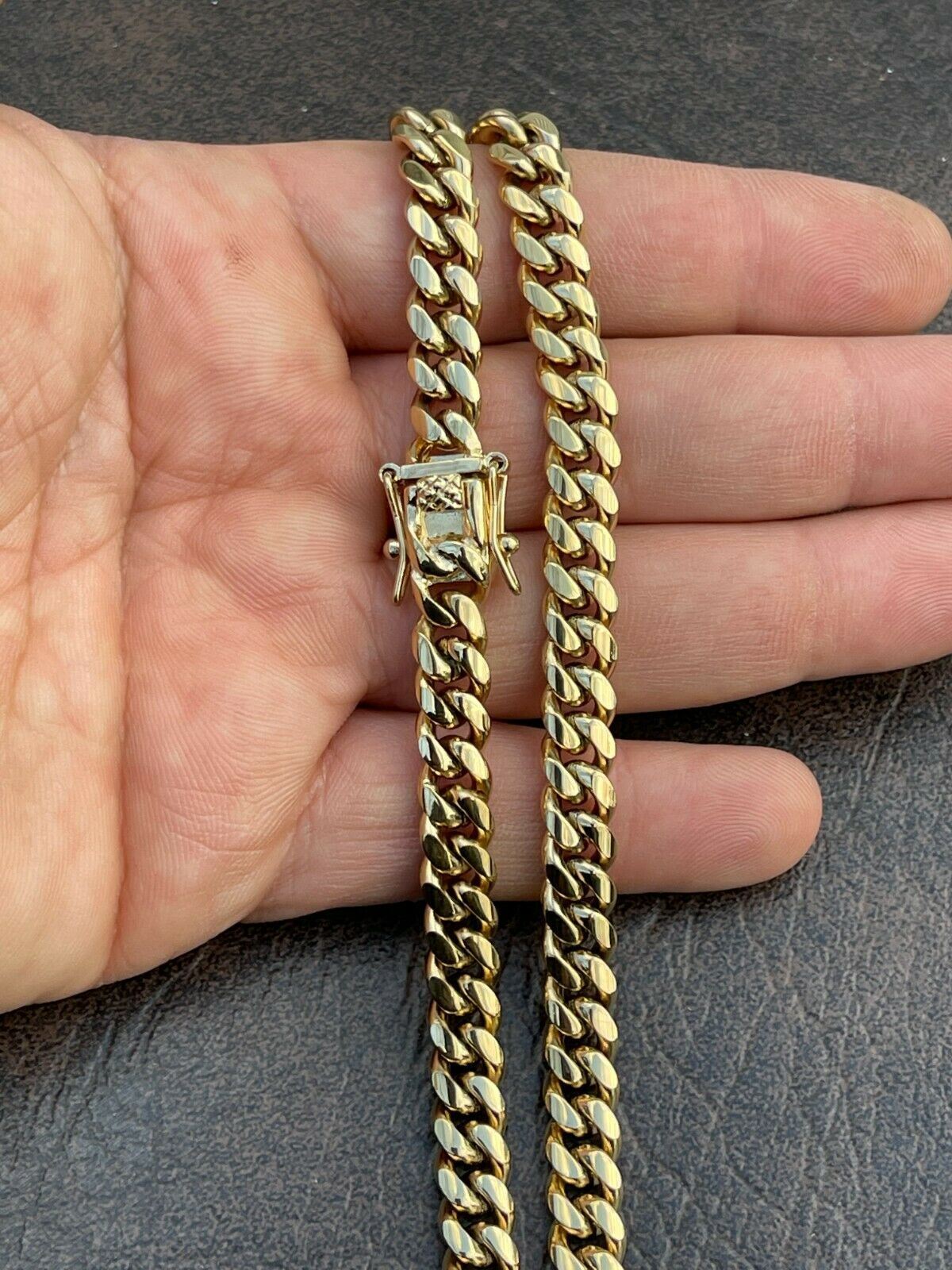 Miami Cuban CHOKER Chain 14k Gold Plated Stainless Steel Mens Boys Necklace 18″