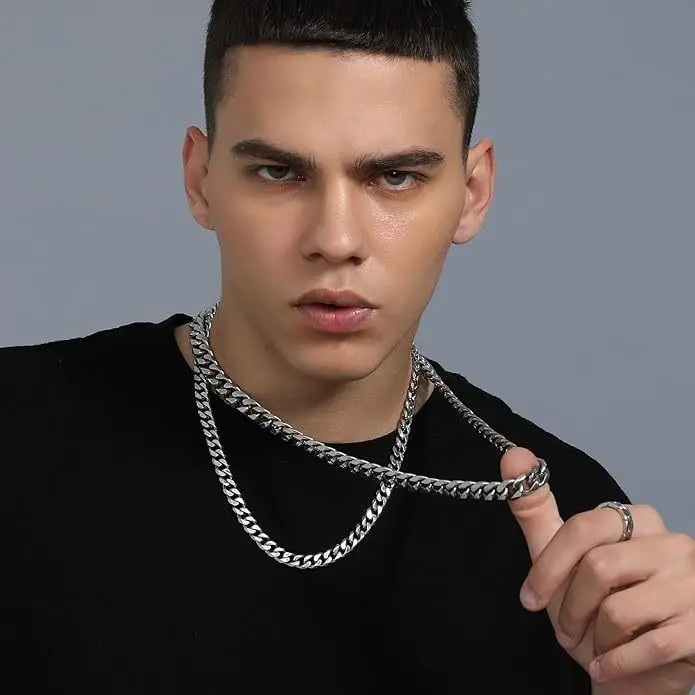 3.5-7mm” Stainless Steel Silver Chain Cuban Curb Womens Mens Necklace 3/5/7mm