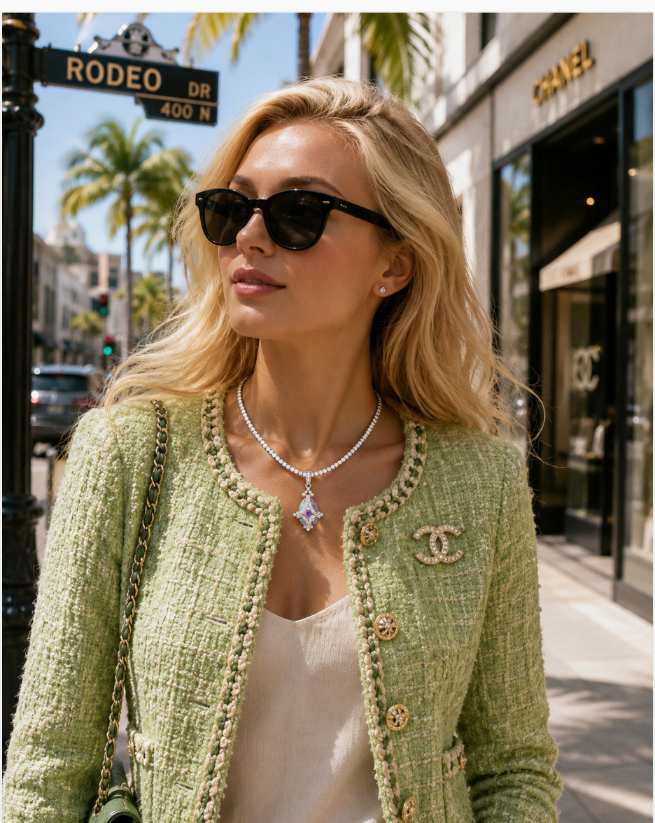 Judith Ripka JRJ865 Fabergé Style Briolette Aurora Borealis CZ Enhancer Necklace