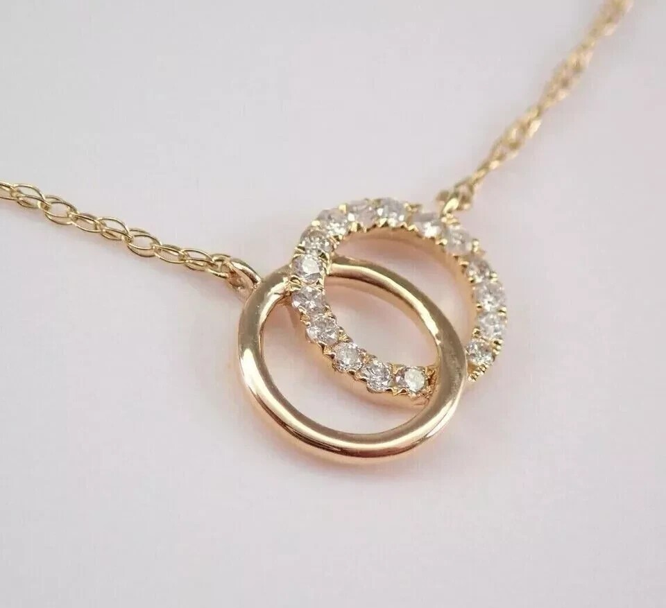 1Ct Round Cut Simulated Diamond Women’s Circle Pendant In 14K Yellow Gold Plated