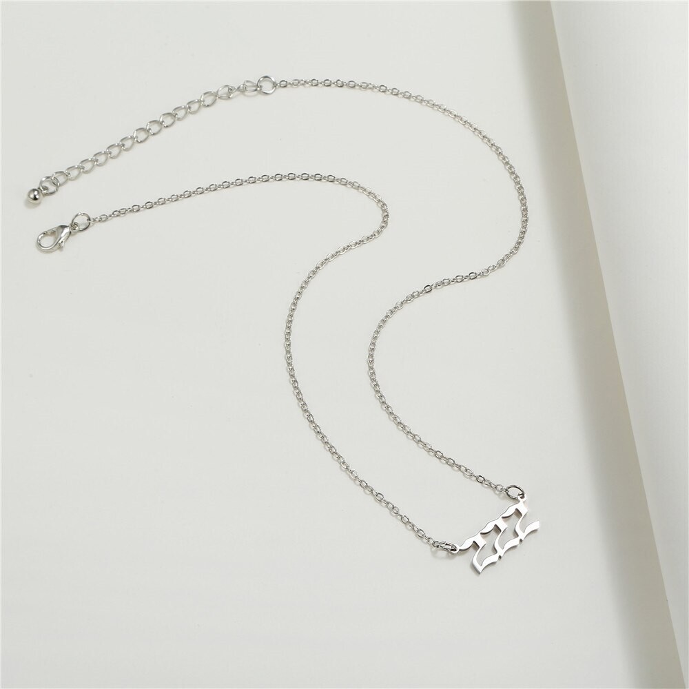 Silver 222 Angel Number Necklace, Jewelry Charms Minimalist Stainless Steel