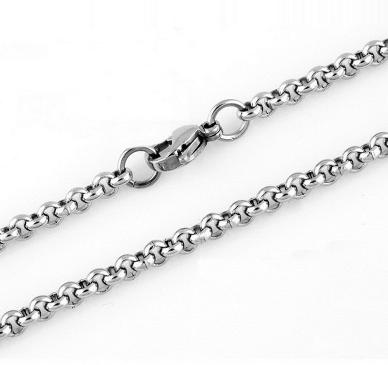 5pcs 3mm/4mm Stainless Steel Rolo Chain Necklace for Women Men Jewelry Pendant