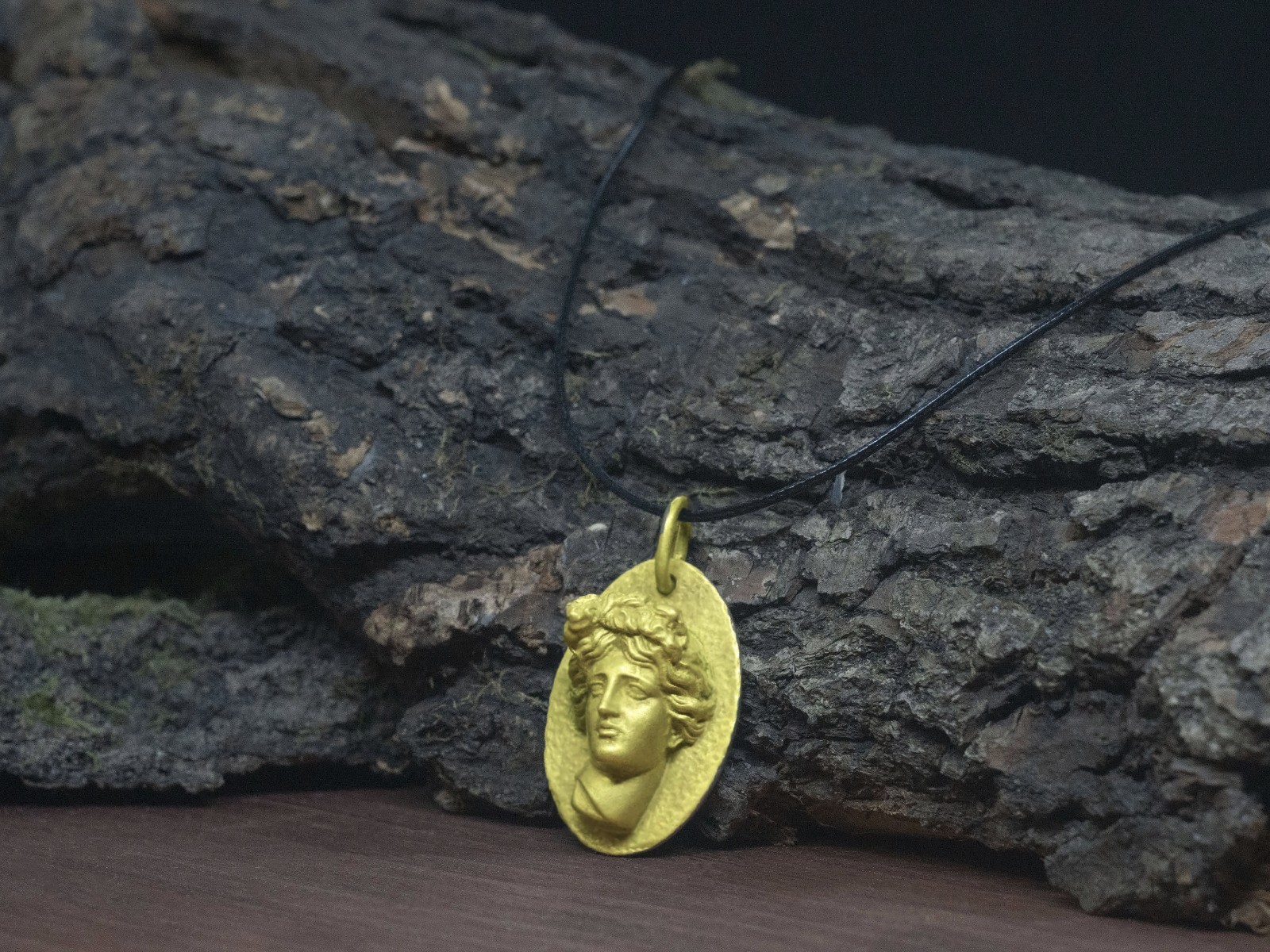 Apollo Bronze Pendant God of Beauty Necklace Greek God of Music & Poetry & Youth