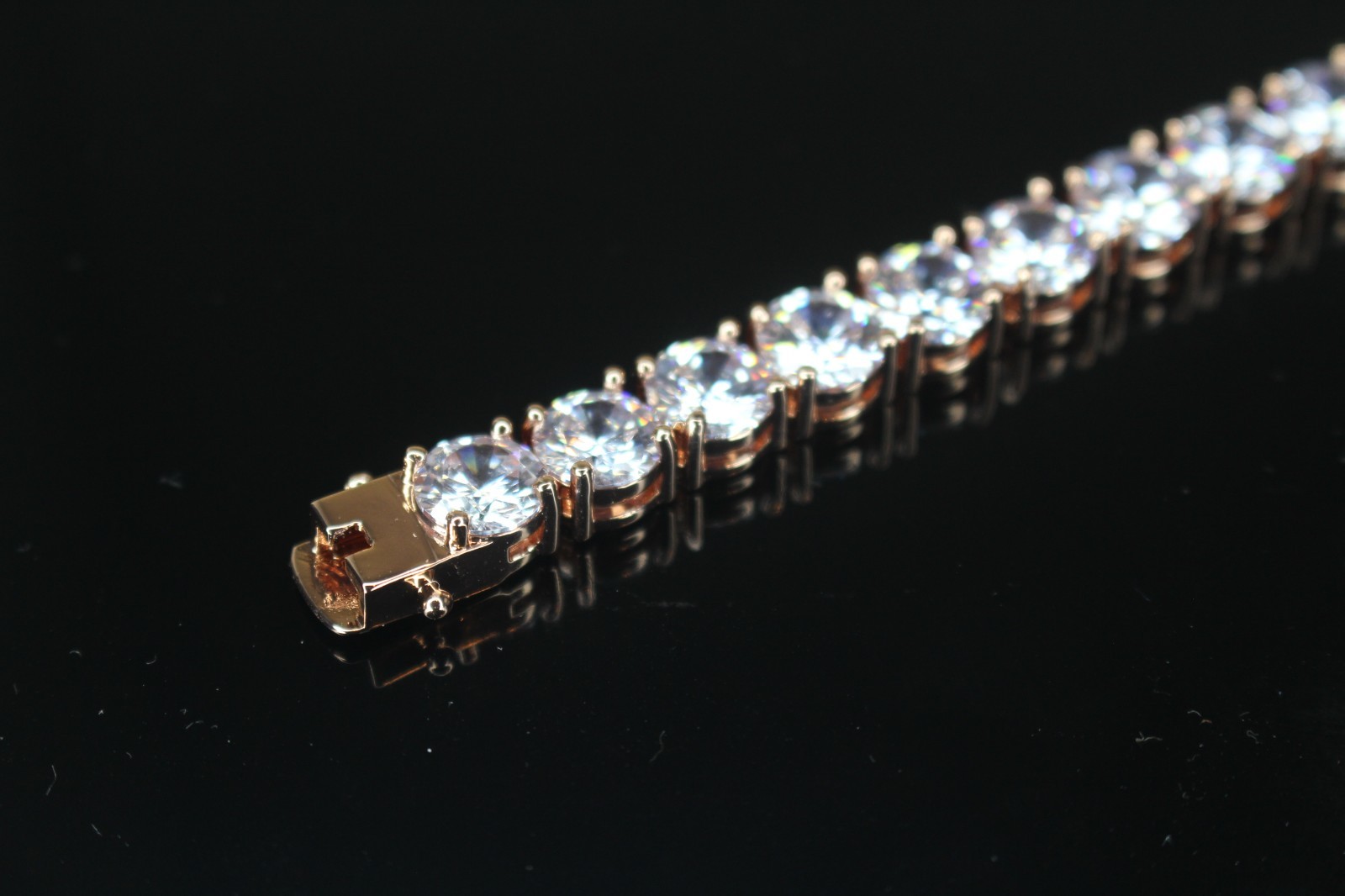 14k STAMPED 8mm MASSIVE XXL Tennis Bracelet 48ct Lab Sim VVS Diamonds ROSE GOLD