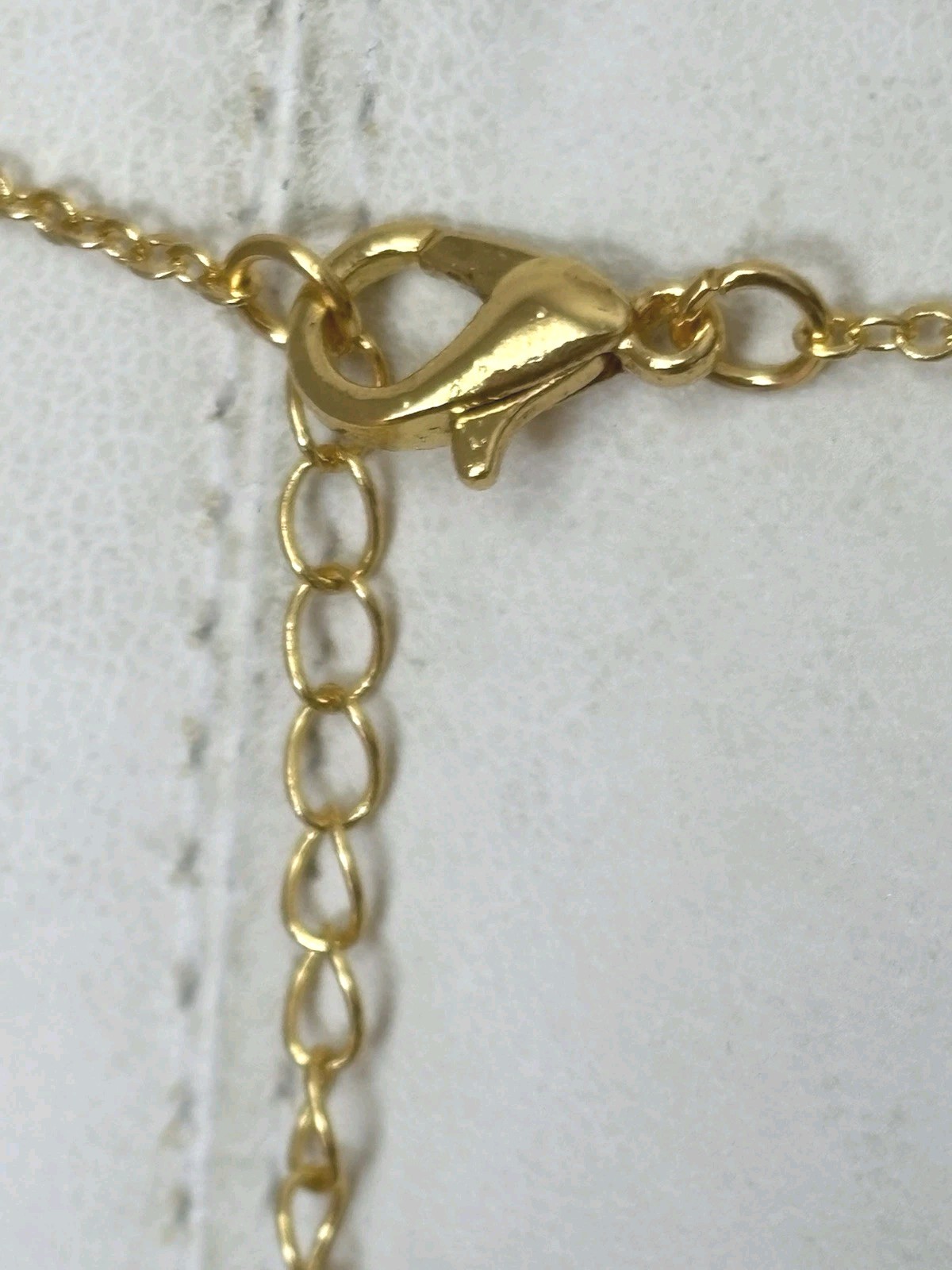 Gold Tone and Pink Floral Pendant Necklace/ Gold Tone Chain Measures 17 + 2 In