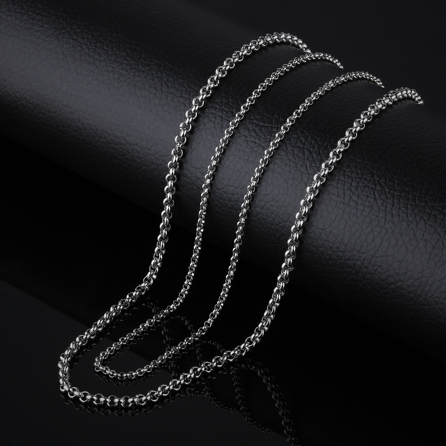 5pcs 3mm/4mm Stainless Steel Rolo Chain Necklace for Women Men Jewelry Pendant