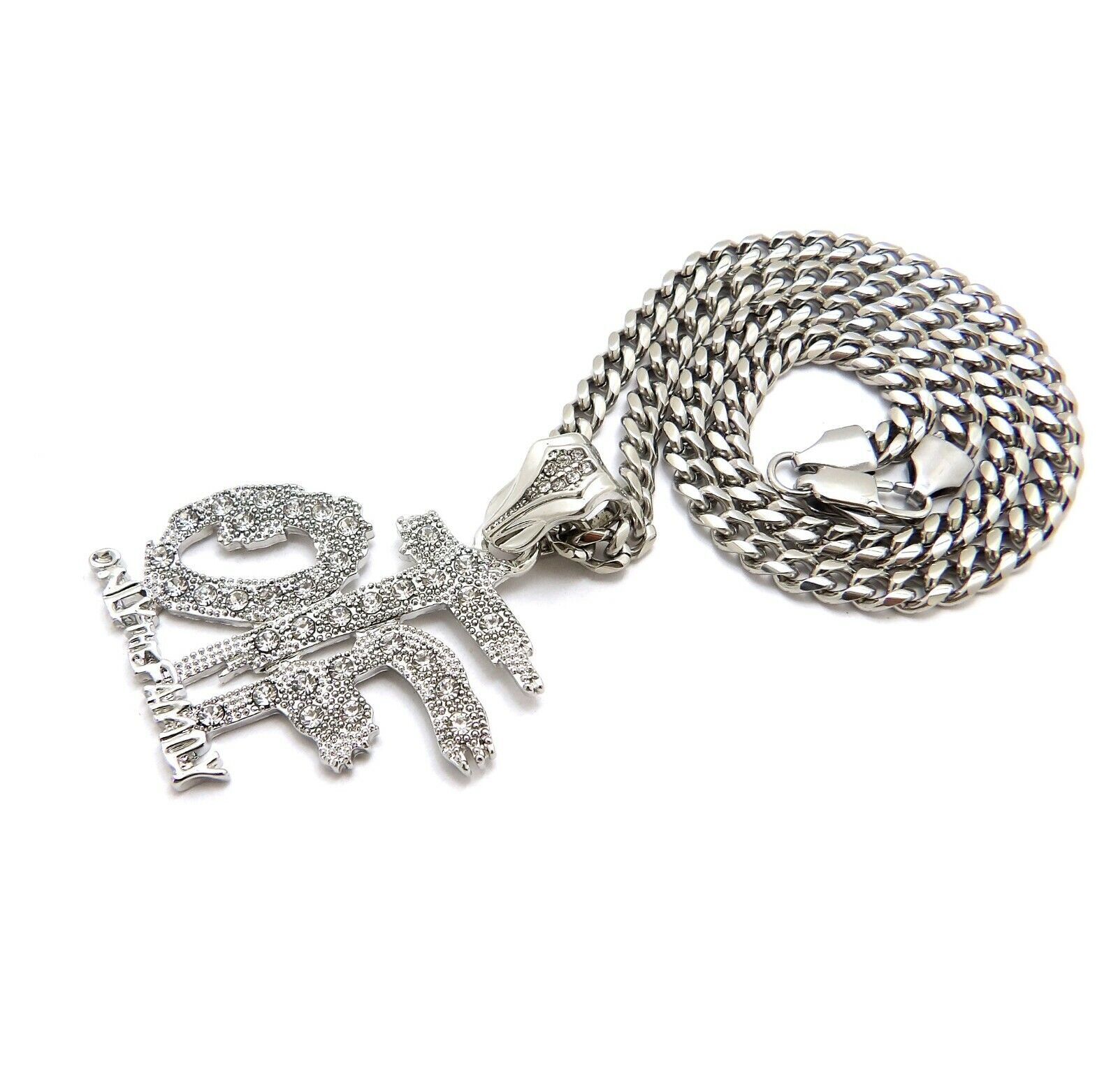 Only the Family OTF Pendant 7mm 18″ ~ 30″ Cuban Chain Stainless Steel Necklace