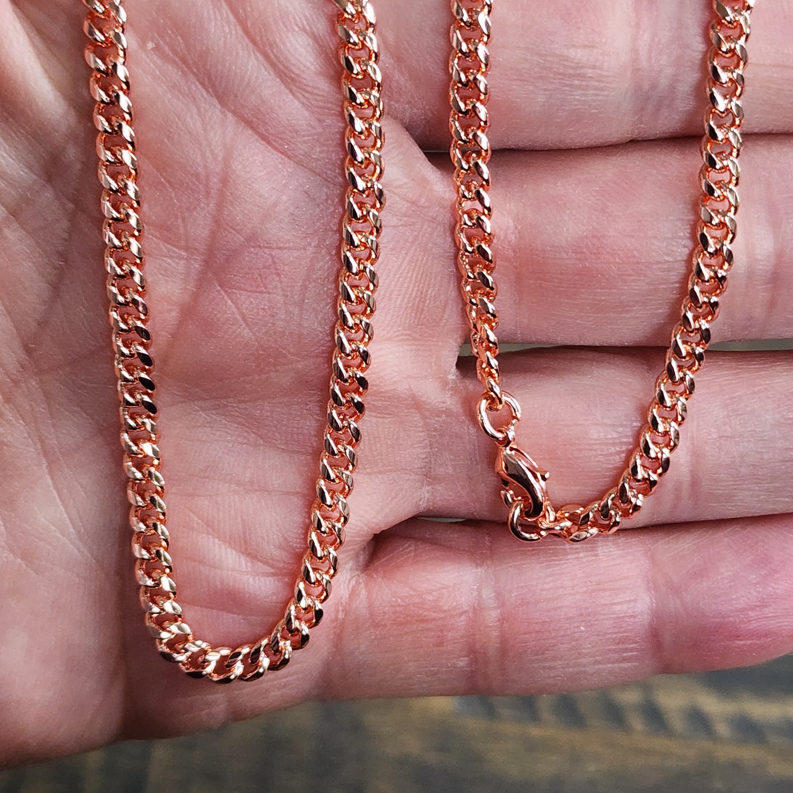 Pure Copper Cuban Link Chain Necklace – 20 Inch – 4mm