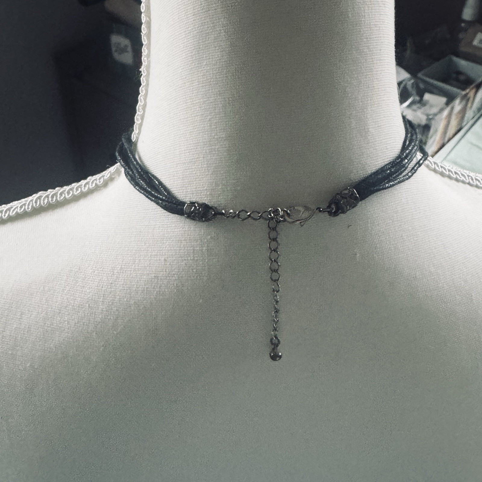 Modern silver tone pebbled heart pendant necklace on leather cording adjustable