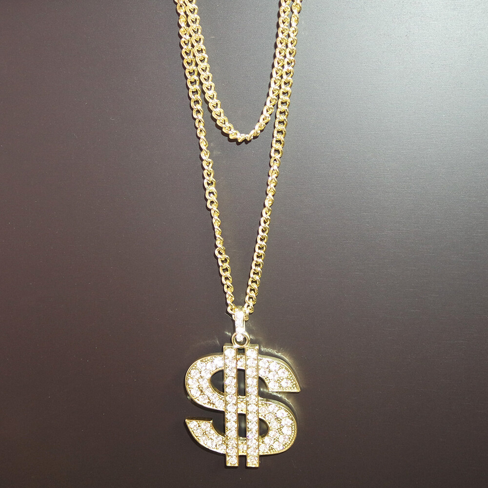 Unisex Fashion Jewelry Money Sign Dollar Symbol $ 24inches Necklace Decoration