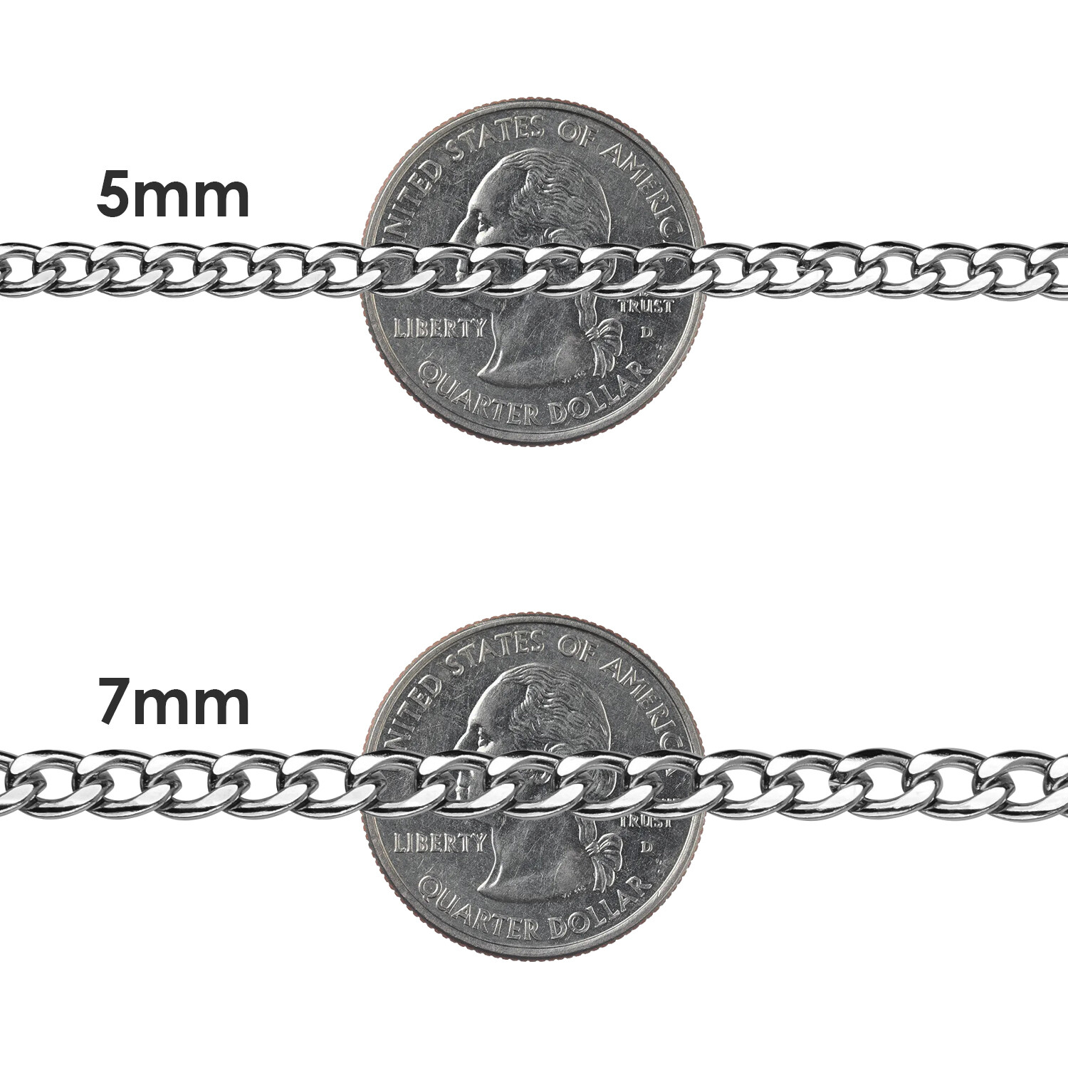 Valentine’s Day Gift 18-24” Stainless Steel Cuban Necklace Curb Chain Fashion