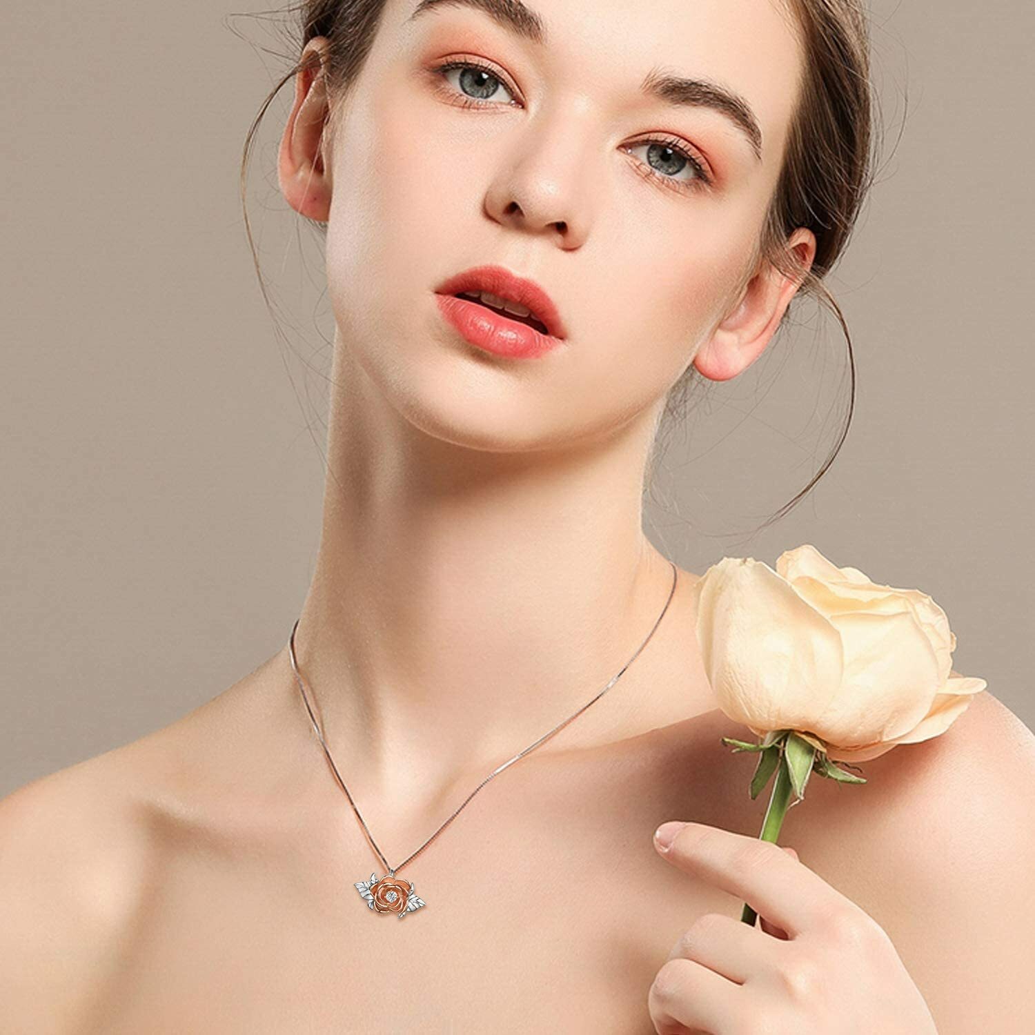 STUNNING Necklace Women Will Love! Rose Pendant Neck for Women Anniversary Gift