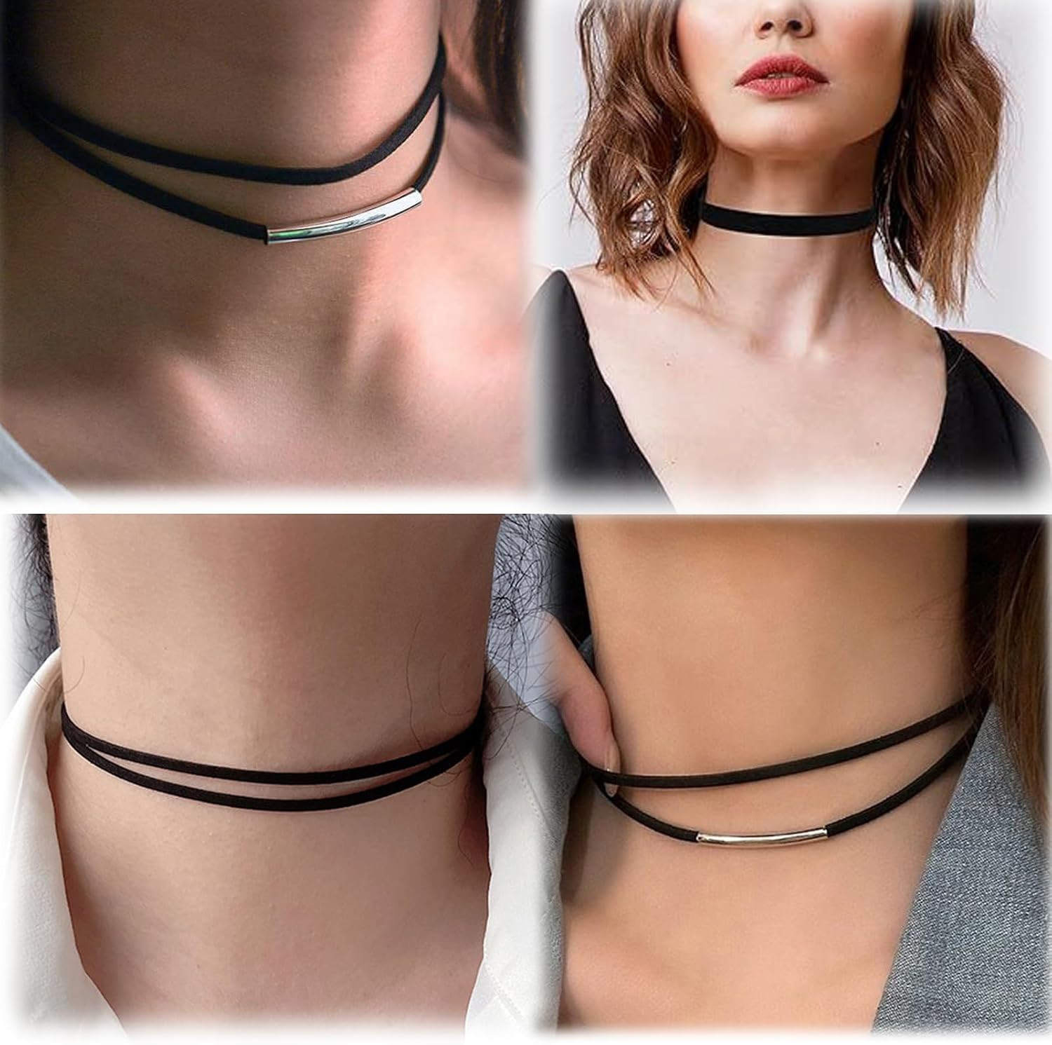 Collar Choker Negro Terciopelo Encaje Margarita Gótico Punk Clasico Mujer Moda