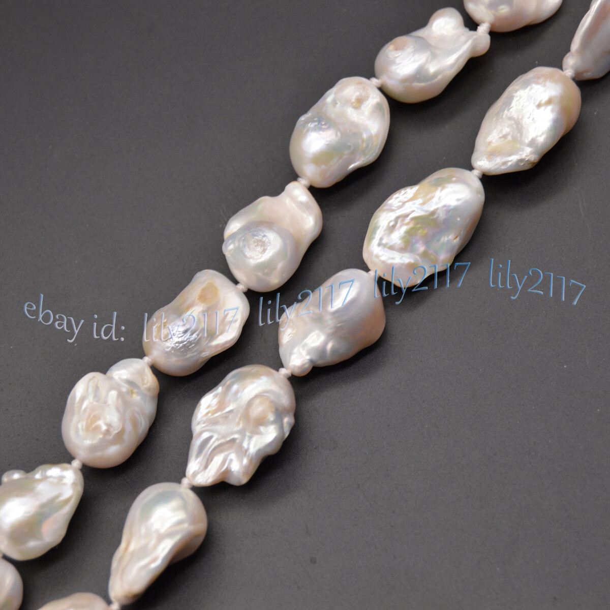 Large 15-25mm Genuine Natural White Keshi Reborn Baroque Pearl Pendant Necklace