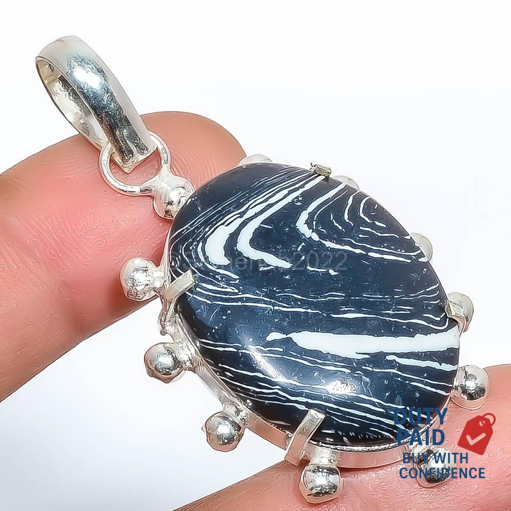 925 Silver Plated Genuine Jasper Handcrafted Birthday Artisan Pendant Jewelry