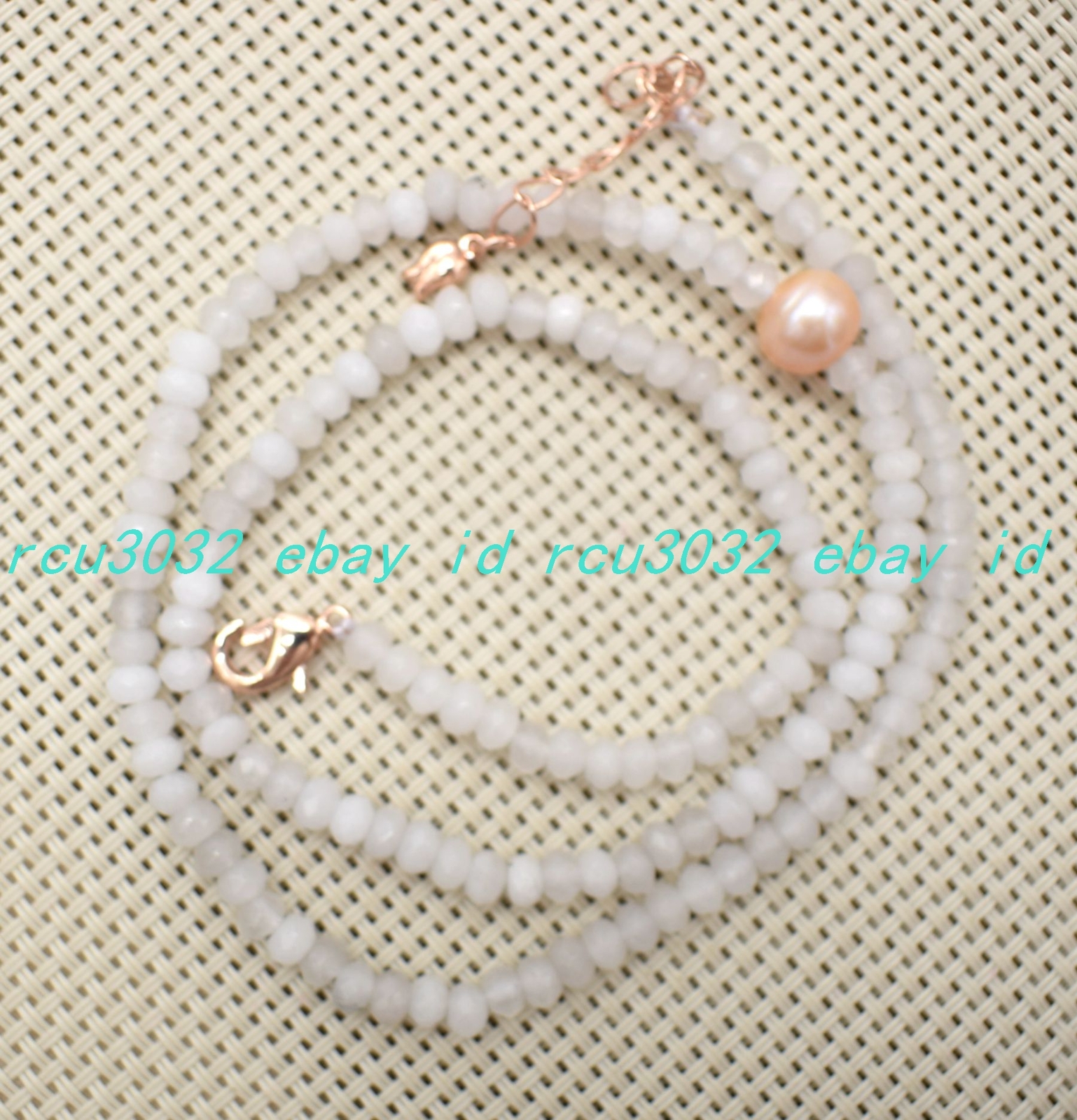 2x4mm Faceted White Jade Pink Pearl Rondelle Beads Gemstone Necklace 16-40 In