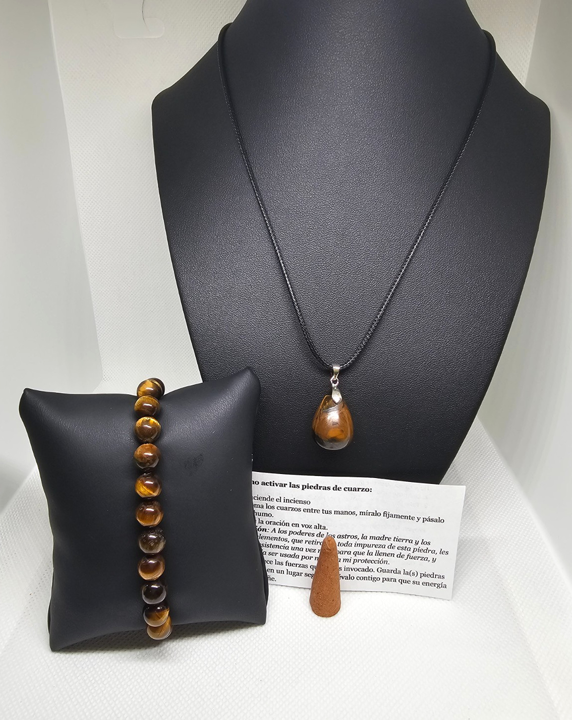 PULSERA Y COLLAR OJO DE TIGRE CUARZO / Tiger’s Eye QUARTZ PROTECCION SUERTE