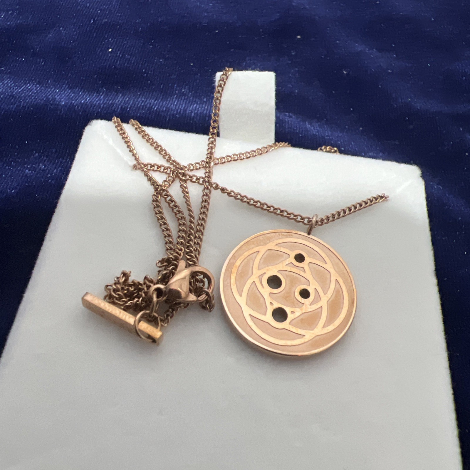 Harmoni 18K Rose Gold Plated Round Pendant Necklace, Large 25mm