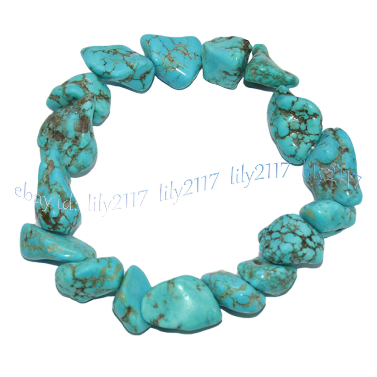 10-15mm Natural Blue Turquoise Irregular Gem Beads Necklace Bracelet Earring Set