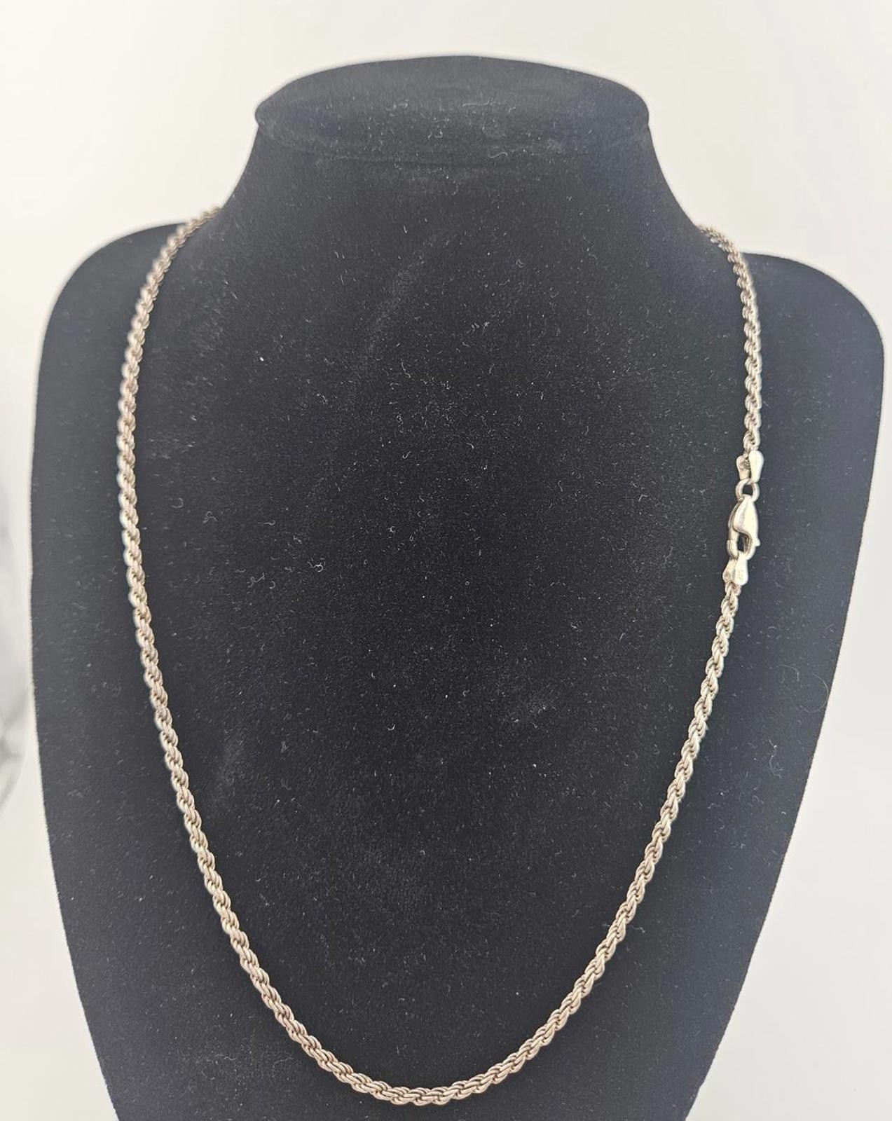 18in Sterling Silver 2.2mm Rope Necklace Chain