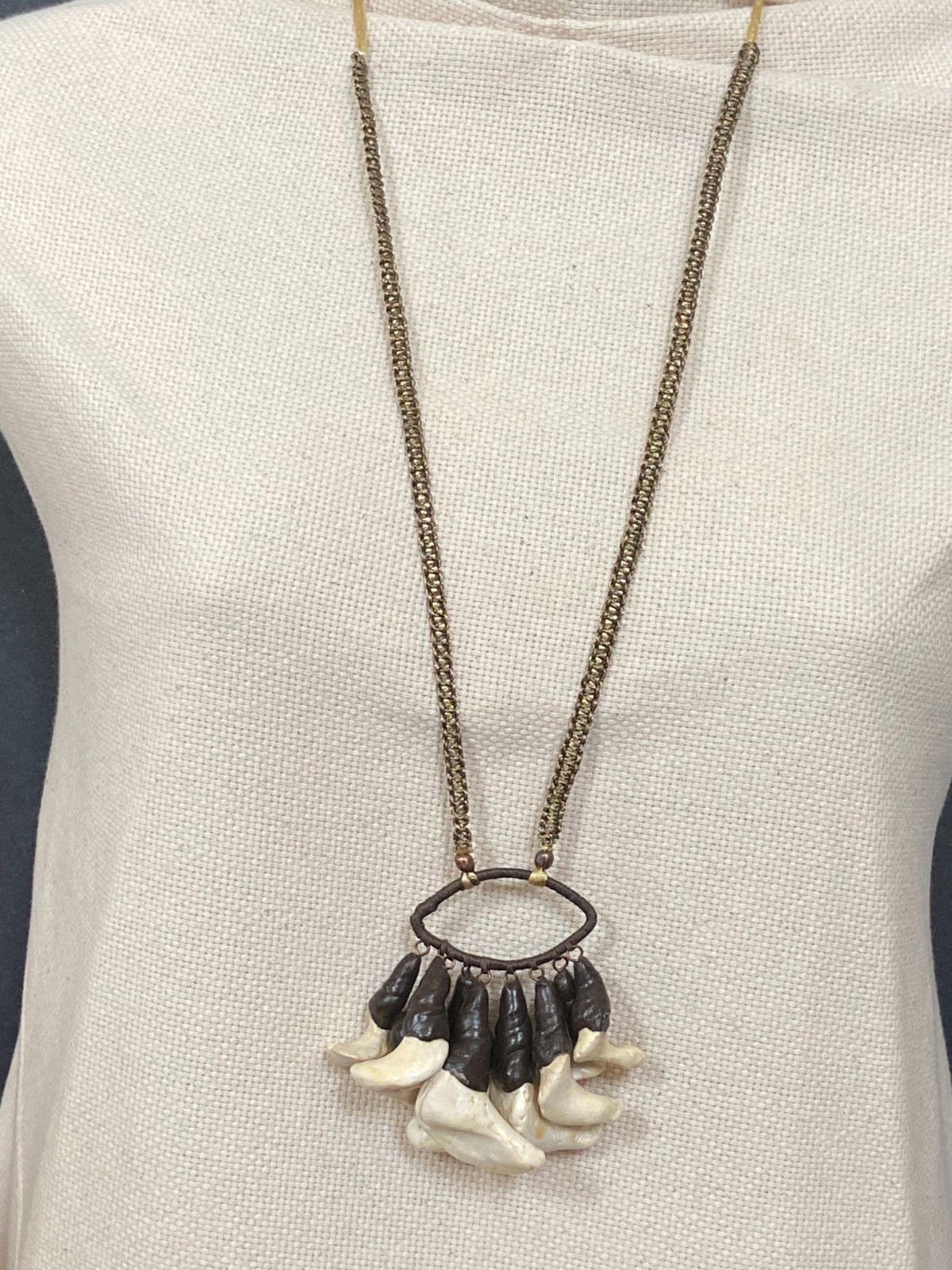 Statement Necklace with Clay & Natural Coral Charms – Handmade Boho Jewelry