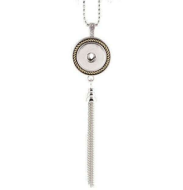 Snap Jewelry Gold Plated Trim Tassel Necklace 32″+3″ fits 18-20mm ginger Charms