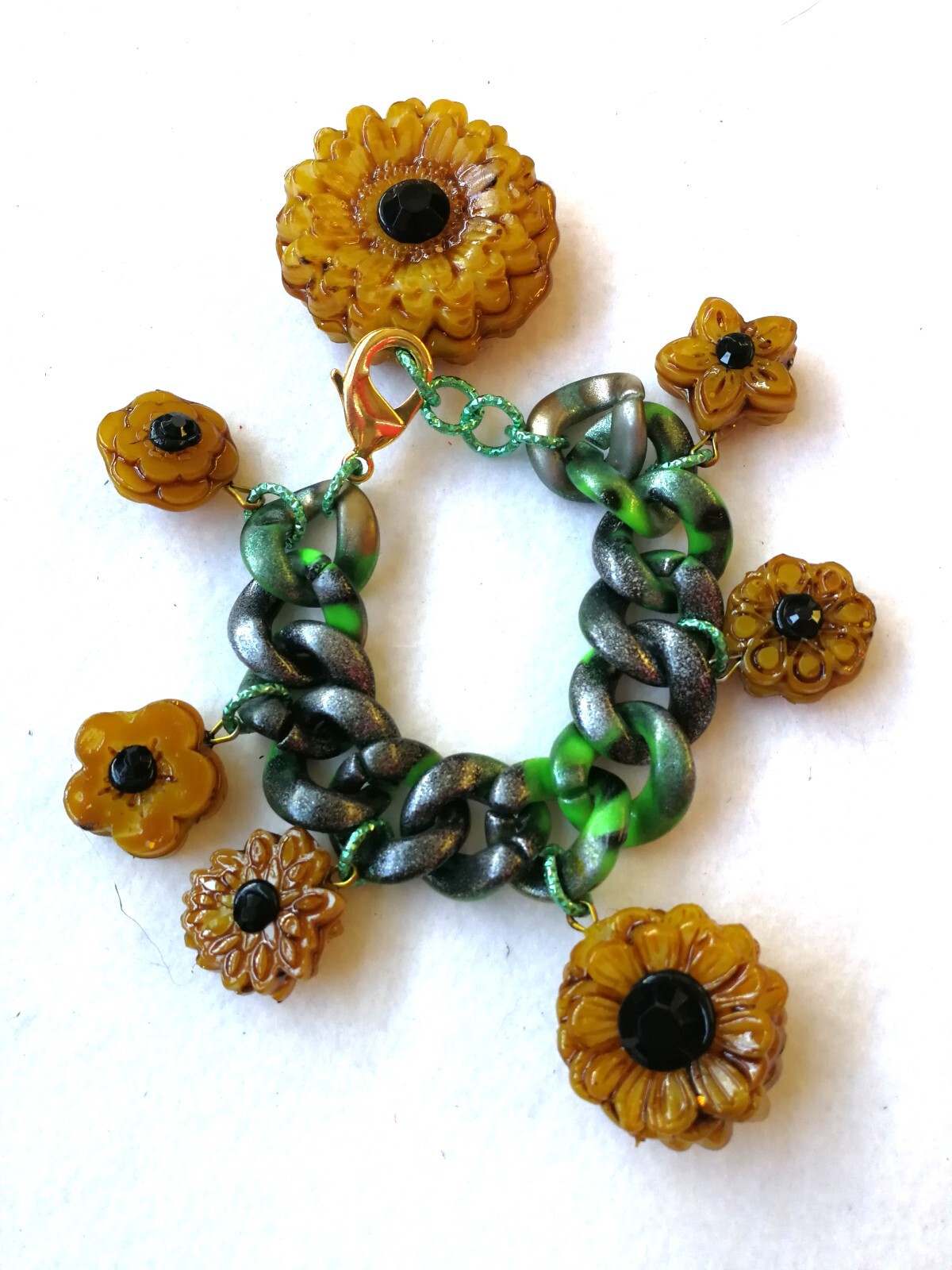 Woman Necklace Jewelry Sun Flower Brutalist Modernist Sunflower Bracelet Pendant