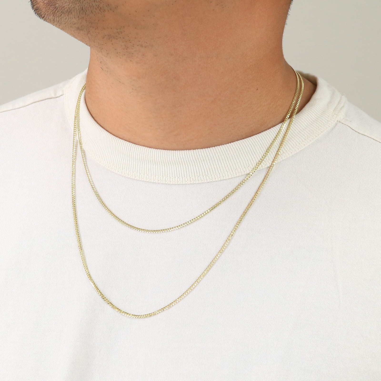 14K Yellow Gold 2mm Solid Curb Cuban Chain Link Mens Womens Necklace 22″