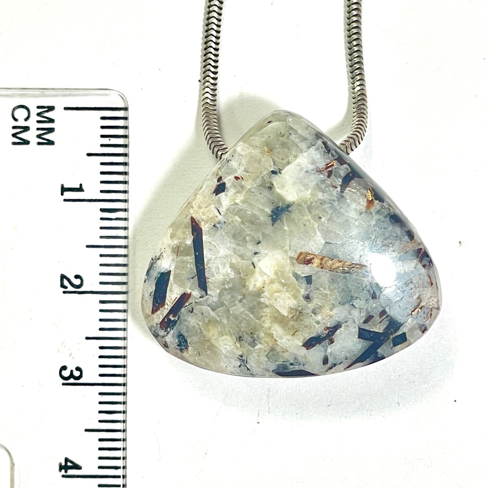 DVH Astrophyllite Fireworks Stone Natural Bead Pendant Russia 28x31x13mm (6808)