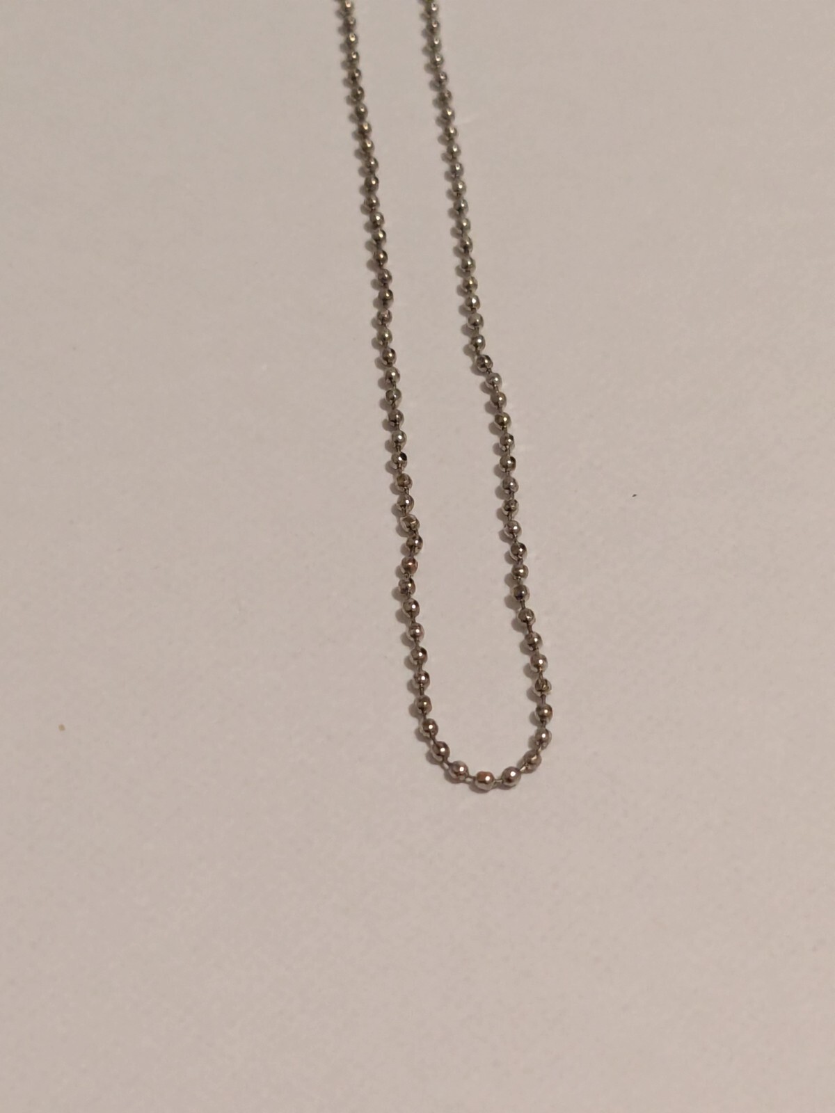 Silver Tone Ball Bead Chain Necklace By Adult Jewels. Minimalist. 15″.