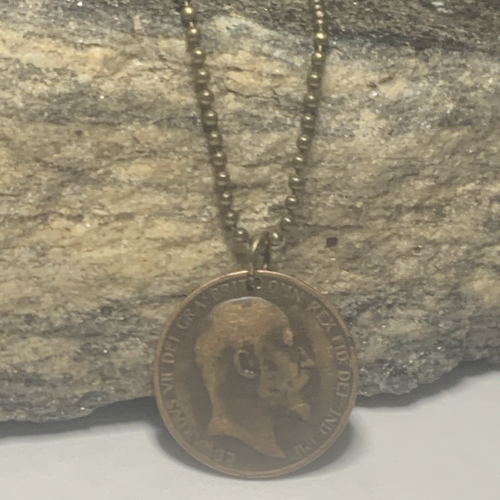 1902 UK Real Circulated Antique Large Coin Pendant. King Edward VII. Great 🎁