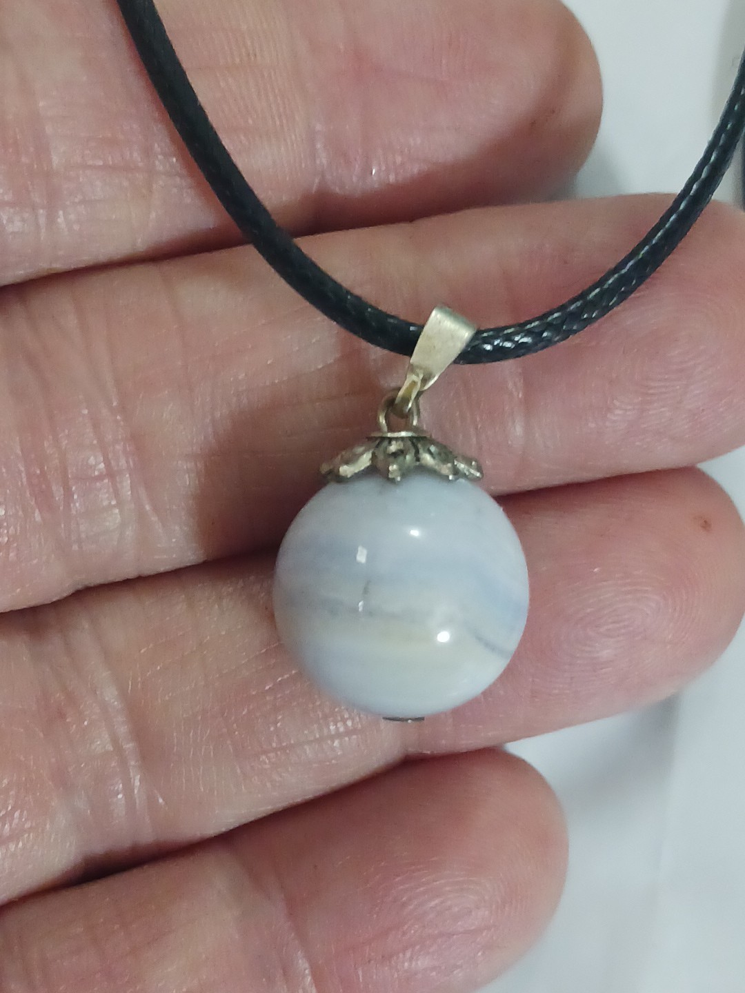 Necklace chains with pendants. stone ball, heart, wood, moon. Lot of 4 necklaces