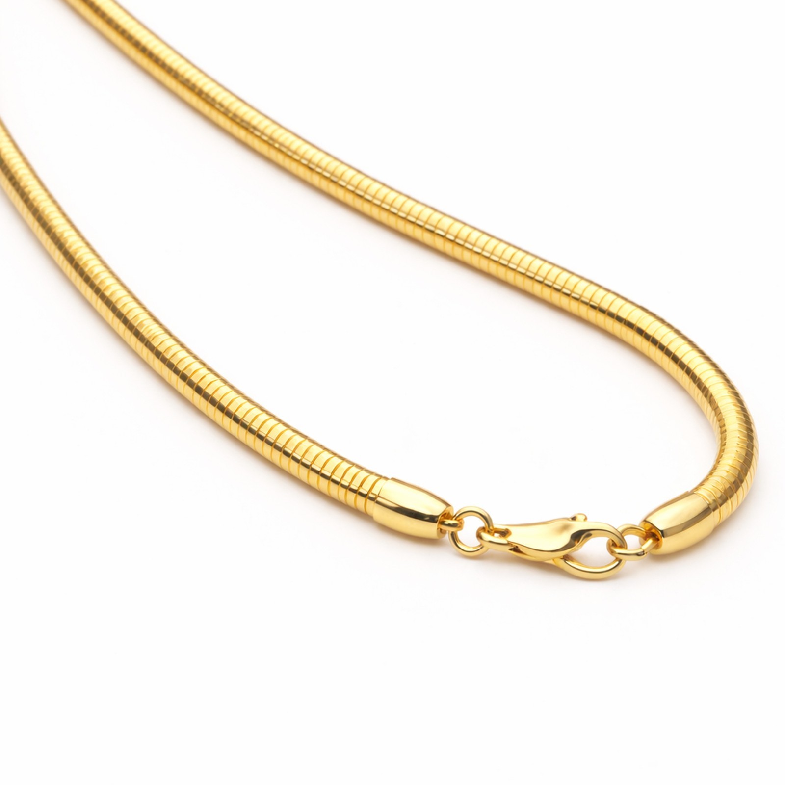 Real 1/200 14K Yellow Gold Overlay Snake Herringbone Chain Necklace Mens Womens