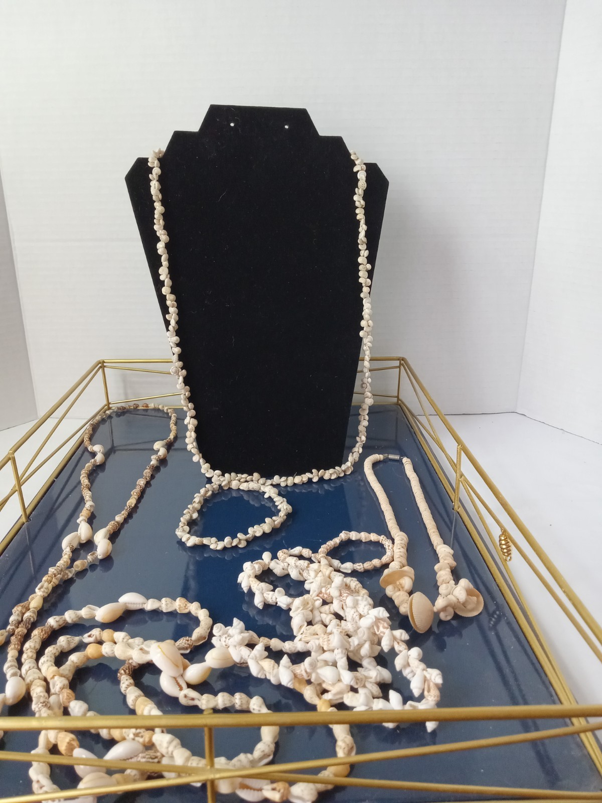 5-piece Lot Shell Necklaces Featuring Cowrie Shell and Puka Shells