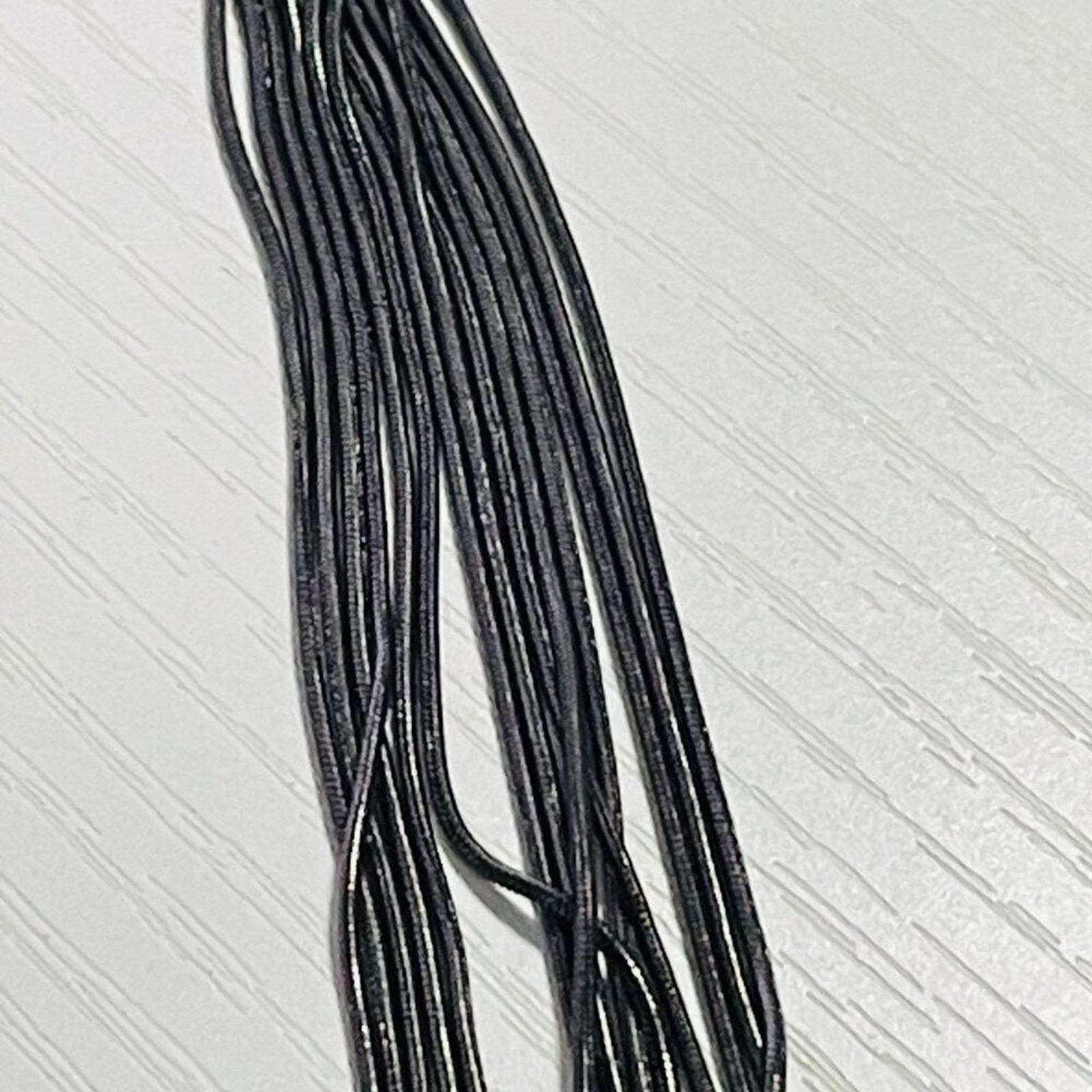High Carbon Steel Piano Wire 14-Strand Necklace Gray Ribbon