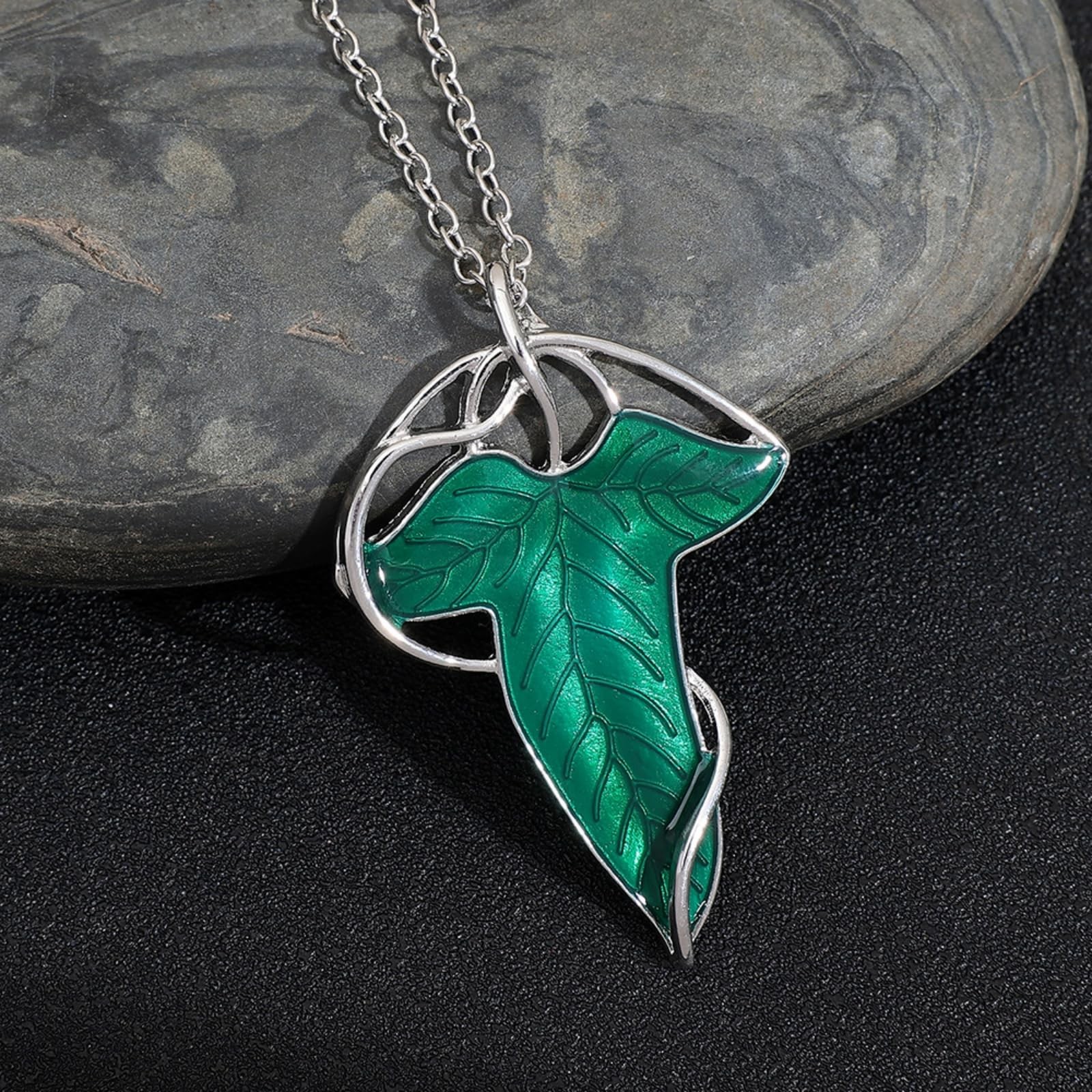 Pack Arwen Evenstar Pendant Necklace Costume Jewelry CZ Elven Leaf Charm