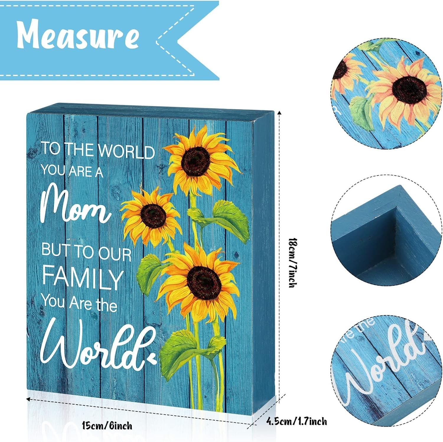 Classic Wooden Mom Sign with Sunflowers – Perfect for Mother’s Day Gift