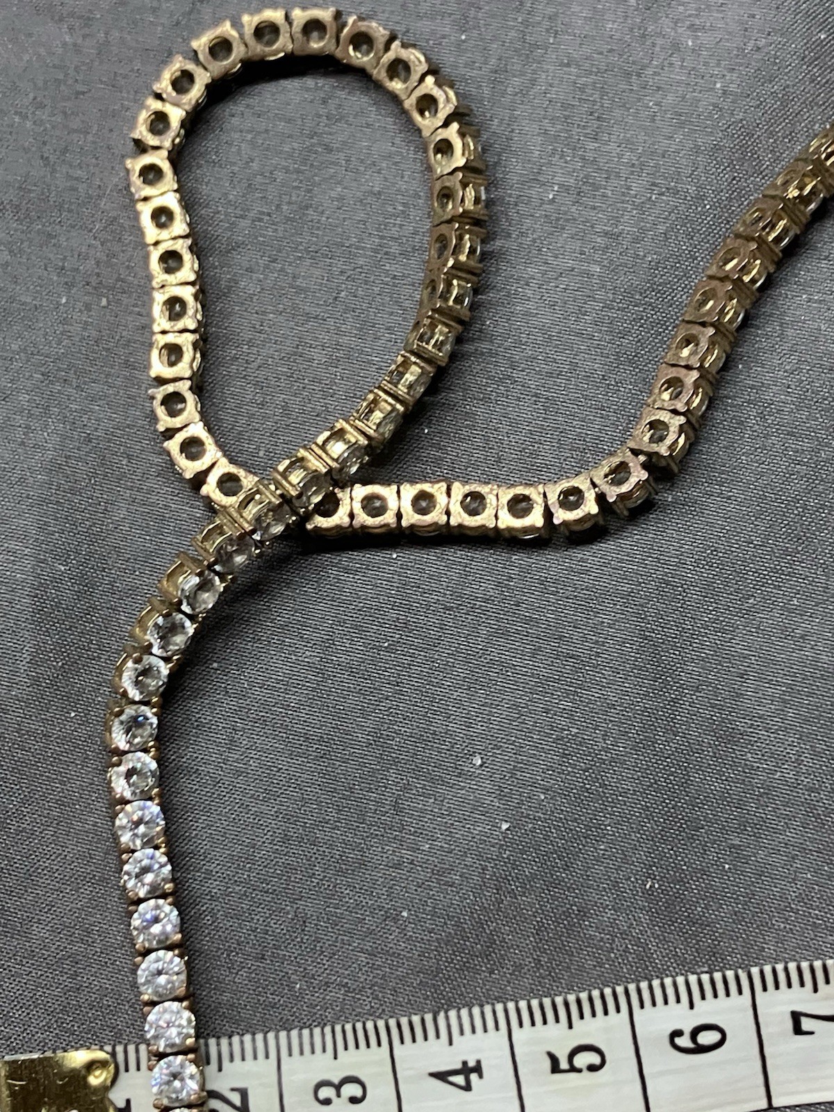 Womens/Mens Cubic Zirconia Tennis Necklace 22inch Very Reflective!4mm cz 40gm wt