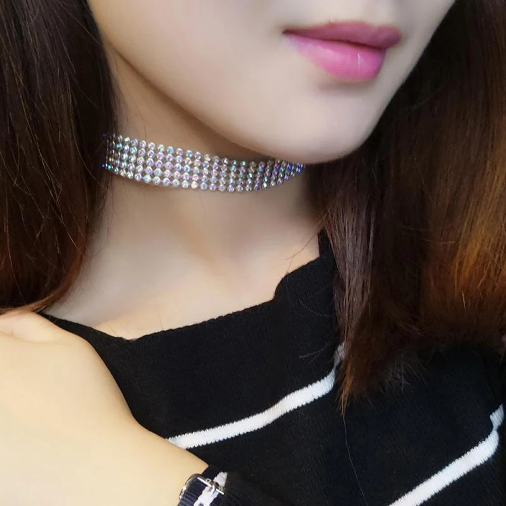 Punk Hip Hop Rhinestone Choker Necklace Women’s Style Collar Jewelry Gift