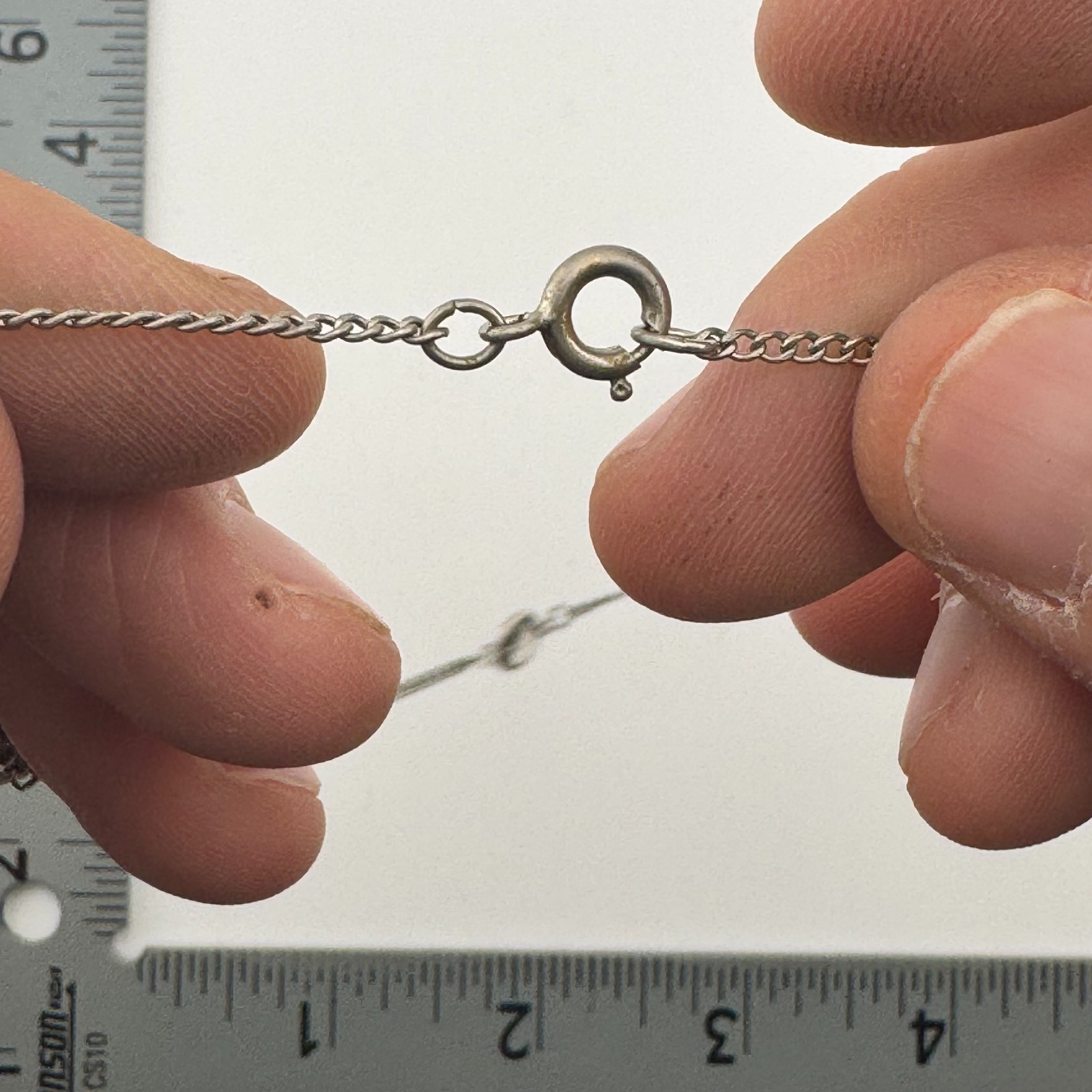 Silver Tone Crystal Bezel Station Necklace Choker 15in