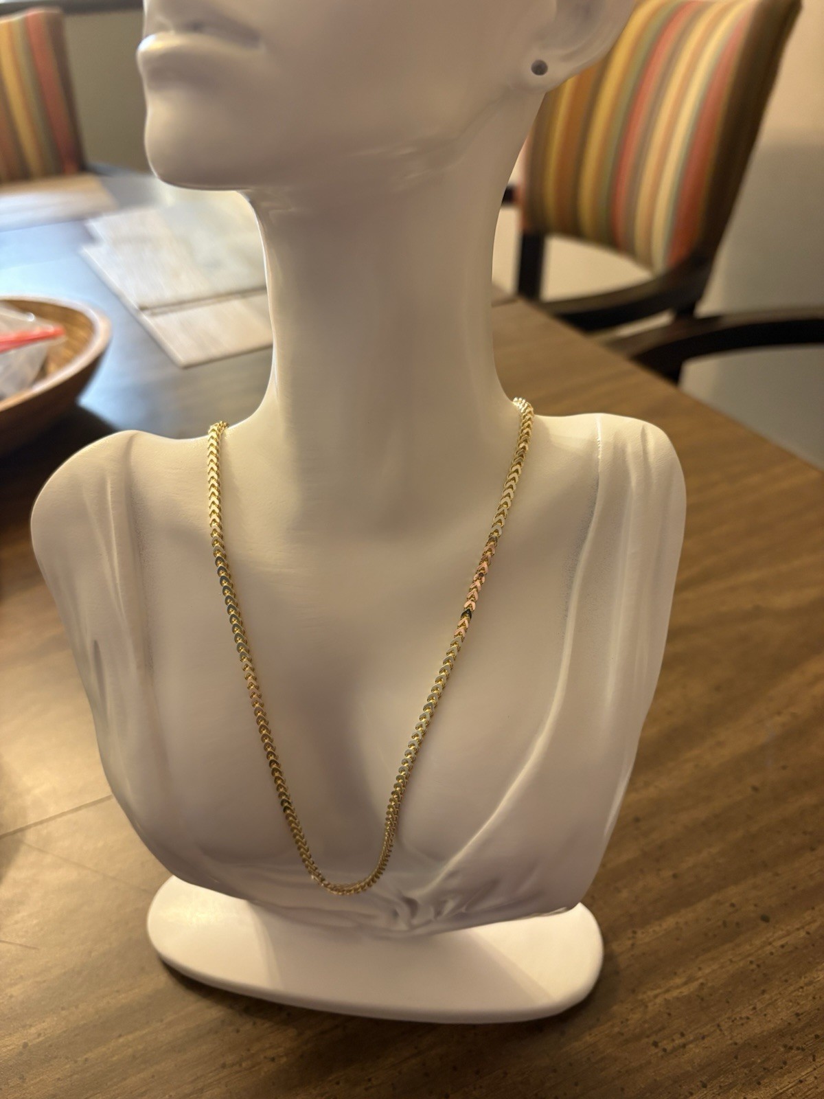 18” Sterling Silver Gold-Over Franco Chain Necklace 2.9mm 8.9 Grams