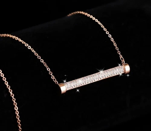 18k Gold Filled Lamp Pendant Necklace Made Simulated Diamond Designer Inspired