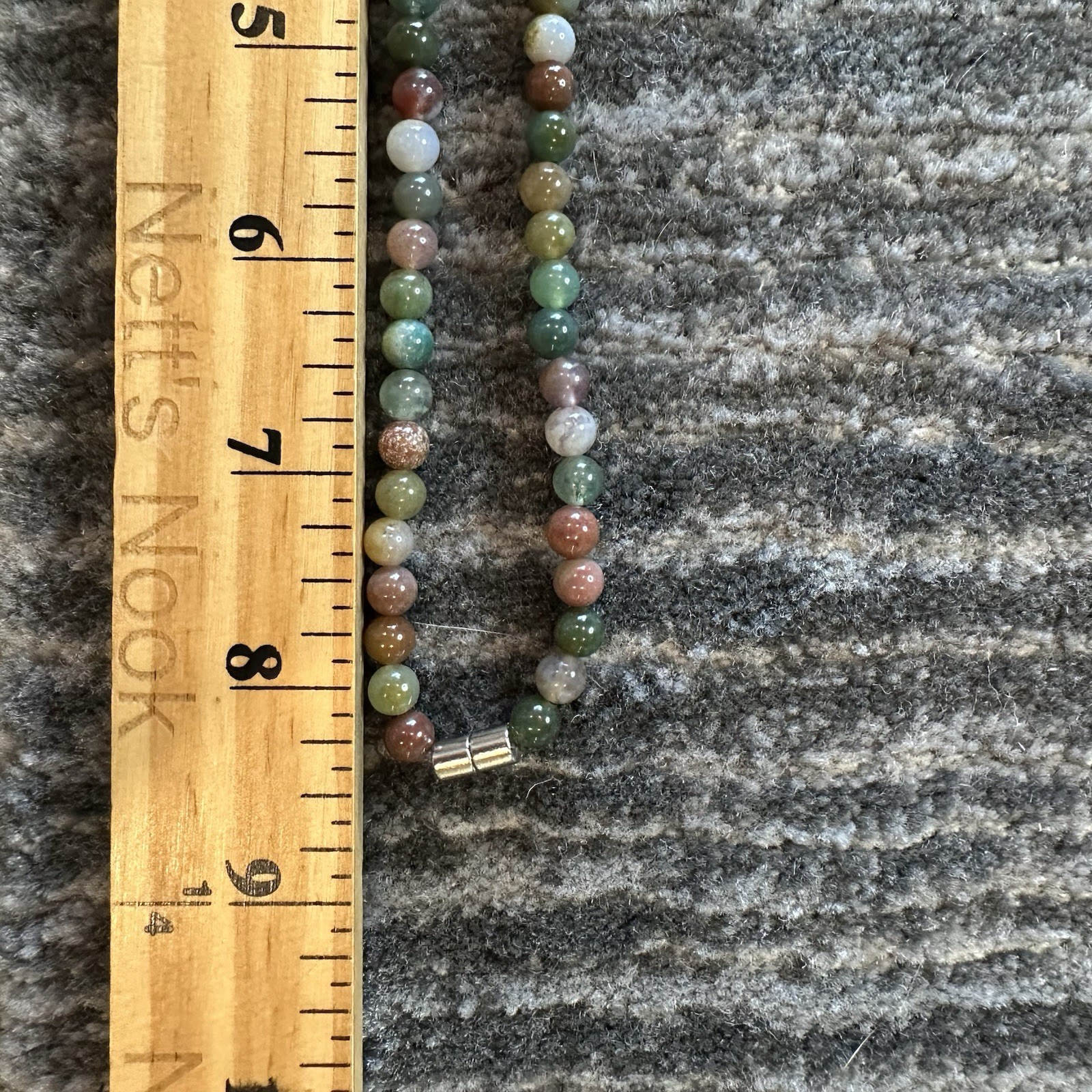 Fashion Magnetic Necklace Choker Round Beads Boho Natural Color Health Care 8”