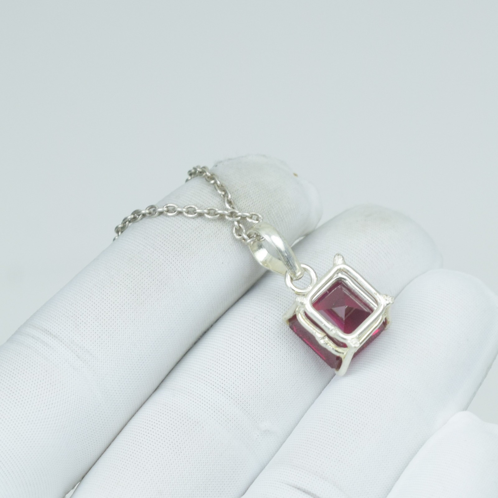 Beauty Red Ruby Square Cut Loose Gemstone Jewelry, 17Cts 925 Solid Silver,