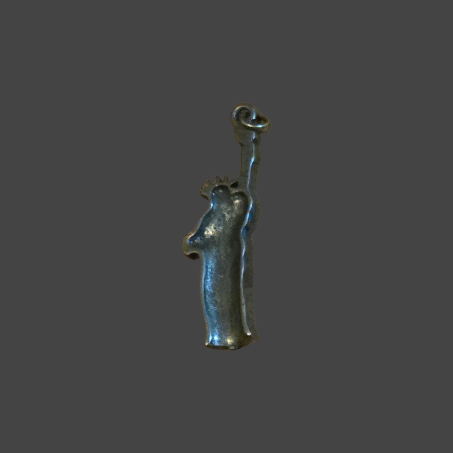 Silver & Blue Tone Status of Liberty Charm Pendant